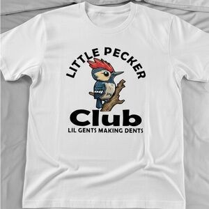 Little Pecker Club Bird Design T-Shirt